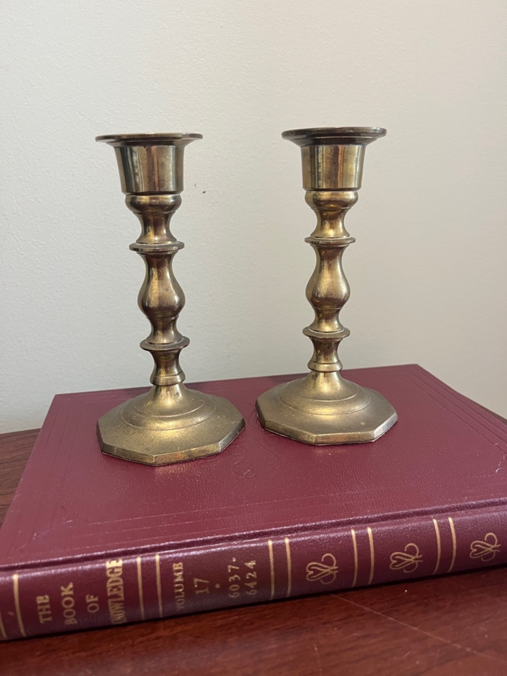 Vintage Brass Candlestick Pair